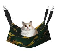 InOmak Émeraude Vert foncé Tons de Terre Marbre doré,Hamac Suspendu pour Chat, lit Suspendu Doux Double Face pour Petits Chiens,M