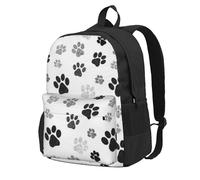 InOmak Empreinte de patte de chien,Sac à dos à poches, sac à dos décontracté, sac d'école résistant à l'eau pour les voyages, la randonnée ou le camping