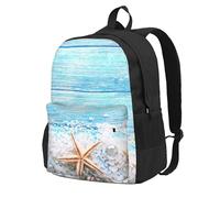 InOmak Étoiles de mer sur sel marin,Sac à dos à poches, sac à dos décontracté, sac d'école résistant à l'eau pour les voyages, la randonnée ou le camping