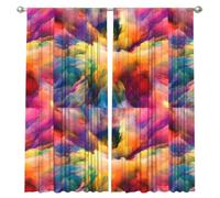 InOmak Explosion de Nuages Multicolores, Rideaux occultants à 2 Panneaux, 132 x 213 cm, pour Salon et Chambre.