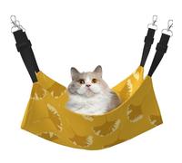 InOmak Feuilles de Ginkgo Fleuries sur Ocre Jaune,Hamac Suspendu pour Chat, lit Suspendu Doux Double Face pour Petits Chiens,M