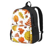 InOmak Feuilles d'érable d'automne,Sac à dos à poches, sac à dos décontracté, sac d'école résistant à l'eau pour les voyages, la randonnée ou le camping