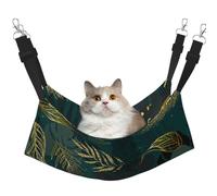 InOmak Feuilles dorées, Vertes et Noires,Hamac Suspendu pour Chat, lit Suspendu Doux Double Face pour Petits Chiens,M