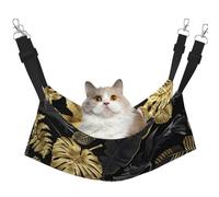 InOmak Feuilles Tropicales dorées et Noires,Hamac Suspendu pour Chat, lit Suspendu Doux Double Face pour Petits Chiens,M