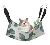 InOmak Feuilles Vertes Blanches,Hamac Suspendu pour Chat, lit Suspendu Doux Double Face pour Petits Chiens,M
