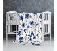 InOmak Fleur de Bleuet,Couverture Douce et Chaude en Flanelle Anti-Boulochage 76 x 127 cm