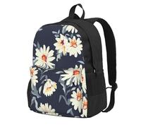 InOmak Fleur de marguerite,Sac à dos à poches, sac à dos décontracté, sac d'école résistant à l'eau pour les voyages, la randonnée ou le camping
