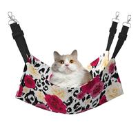 InOmak Fleurs de léopard colorées,Hamac Suspendu pour Chat, lit Suspendu Doux Double Face pour Petits Chiens,L
