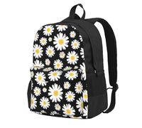 InOmak Fleurs de marguerite,Sac à dos à poches, sac à dos décontracté, sac d'école résistant à l'eau pour les voyages, la randonnée ou le camping