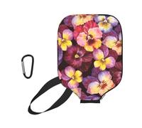 InOmak Fleurs de pensées à l'aquarelle, Housse de Raquette de Pickleball - Étui Compatible avec Toutes Les Formes et Tailles de Raquettes