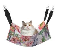 InOmak Fleurs de Roses de Cheval à l'aquarelle,Hamac Suspendu pour Chat, lit Suspendu Doux Double Face pour Petits Chiens,L