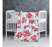 InOmak Fleurs d'hiver Rouges et Bleues,Couverture Douce et Chaude en Flanelle Anti-Boulochage 76 x 127 cm