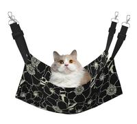 InOmak Fleurs Noires et Blanches,Hamac Suspendu pour Chat, lit Suspendu Doux Double Face pour Petits Chiens,L