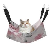 InOmak Fleurs Roses Aquarelle Florale Rose Feuilles Grises éclaboussures,Hamac Suspendu pour Chat, lit Suspendu Doux Double Face pour Petits Chiens,L