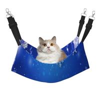 InOmak Flocon de Neige Bleu Hiver Noël,Hamac Suspendu pour Chat, lit Suspendu Doux Double Face pour Petits Chiens,M