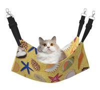 InOmak Fond de Plage de Sable avec Coquillages,Hamac Suspendu pour Chat, lit Suspendu Doux Double Face pour Petits Chiens,L