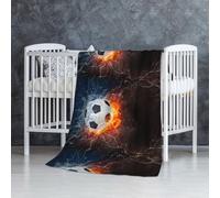 InOmak Football d'eau Froide et de feu,Couverture Douce et Chaude en Flanelle Anti-Boulochage 76 x 127 cm
