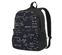 InOmak Formules mathématiques sans couture avec des formes géométriques,Sac à dos à poches, sac à dos décontracté, sac d'école résistant à l'eau pour les voyages, la randonnée ou le camping