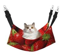 InOmak Fraise Rouge,Hamac Suspendu pour Chat, lit Suspendu Doux Double Face pour Petits Chiens,L