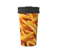 InOmak Frites Burger Restauration rapide,Tasse à café portable de 500 ml en acier inoxydable, isotherme.