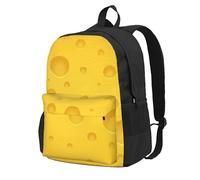 InOmak Fromage jaune,Sac à dos à poches, sac à dos décontracté, sac d'école résistant à l'eau pour les voyages, la randonnée ou le camping