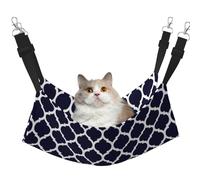 InOmak Géométrique marocain Bleu Marine Moderne,Hamac Suspendu pour Chat, lit Suspendu Doux Double Face pour Petits Chiens,L