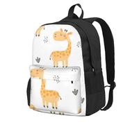 InOmak Girafe blanche,Sac à dos à poches, sac à dos décontracté, sac d'école résistant à l'eau pour les voyages, la randonnée ou le camping