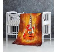 InOmak Guitare Rock en feu,Couverture Douce et Chaude en Flanelle Anti-Boulochage 76 x 127 cm