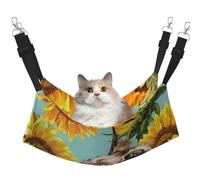 InOmak Highl et Vache avec tournesols,Hamac Suspendu pour Chat, lit Suspendu Doux Double Face pour Petits Chiens,L