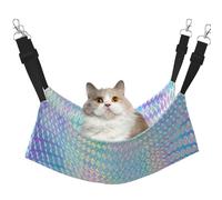 InOmak Hologramme de Couleur Arc-en-Ciel coloré Holographique,Hamac Suspendu pour Chat, lit Suspendu Doux Double Face pour Petits Chiens,M