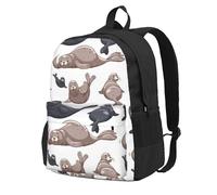 InOmak Illustration de phoques et d'otaries,Sac à dos à poches, sac à dos décontracté, sac d'école résistant à l'eau pour les voyages, la randonnée ou le camping