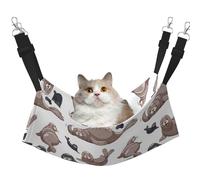 InOmak Illustration de phoques Lion de mer,Hamac Suspendu pour Chat, lit Suspendu Doux Double Face pour Petits Chiens,M