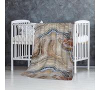 InOmak Impression Bleu pâle en Pierre d'onyx,Couverture Douce et Chaude en Flanelle Anti-Boulochage 76 x 127 cm