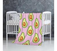 InOmak Imprimé Avocat Rose,Couverture Douce et Chaude en Flanelle Anti-Boulochage 76 x 127 cm