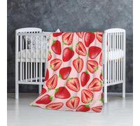 InOmak Imprimé Fraise Rose Kawaii,Couverture Douce et Chaude en Flanelle Anti-Boulochage 76 x 127 cm