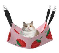 InOmak Imprimé Fraise Rose Kawaii,Hamac Suspendu pour Chat, lit Suspendu Doux Double Face pour Petits Chiens,L