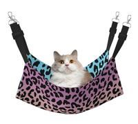 InOmak Imprimé léopard, Motif léopard, Violet,Hamac Suspendu pour Chat, lit Suspendu Doux Double Face pour Petits Chiens,L