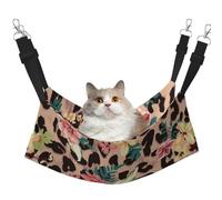 InOmak Imprimé léopard Vintage à Fleurs,Hamac Suspendu pour Chat, lit Suspendu Doux Double Face pour Petits Chiens,M