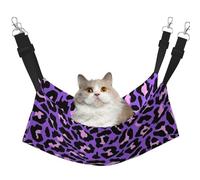 InOmak Imprimé léopard Violet,Hamac Suspendu pour Chat, lit Suspendu Doux Double Face pour Petits Chiens,L