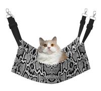 InOmak Imprimé Peau de Serpent Noir et Blanc,Hamac Suspendu pour Chat, lit Suspendu Doux Double Face pour Petits Chiens,L