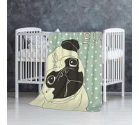 InOmak J'aime Les carlins,Couverture Douce et Chaude en Flanelle Anti-Boulochage 76 x 127 cm