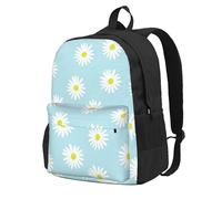 InOmak Jolies fleurs de marguerite bleues,Sac à dos à poches, sac à dos décontracté, sac d'école résistant à l'eau pour les voyages, la randonnée ou le camping
