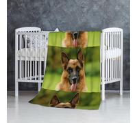 InOmak Joyeux Berger Allemand imprimé,Couverture Douce et Chaude en Flanelle Anti-Boulochage 76 x 127 cm