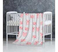 InOmak Joyeux Petits cochons Mignons,Couverture Douce et Chaude en Flanelle Anti-Boulochage 76 x 127 cm