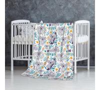 InOmak Koalas Mignons et Fleurs,Couverture Douce et Chaude en Flanelle Anti-Boulochage 76 x 127 cm