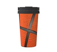 InOmak Ligne noire de basketball,Tasse à café portable de 500 ml en acier inoxydable, isotherme.