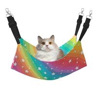 InOmak Lignes colorées et étoile Amusante,Hamac Suspendu pour Chat, lit Suspendu Doux Double Face pour Petits Chiens,M