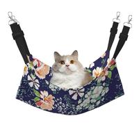InOmak Magnifique Jardin de Fleurs, pétales Floraux, Feuilles, Prairie Orange,Hamac Suspendu pour Chat, lit Suspendu Doux Double Face pour Petits Chiens,M