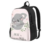 InOmak Maman koala et son bébé, tout mignons,Sac à dos à poches, sac à dos décontracté, sac d'école résistant à l'eau pour les voyages, la randonnée ou le camping