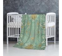 InOmak Mandala Celtique Vert Sauge Doux et Or,Couverture Douce et Chaude en Flanelle Anti-Boulochage 76 x 127 cm